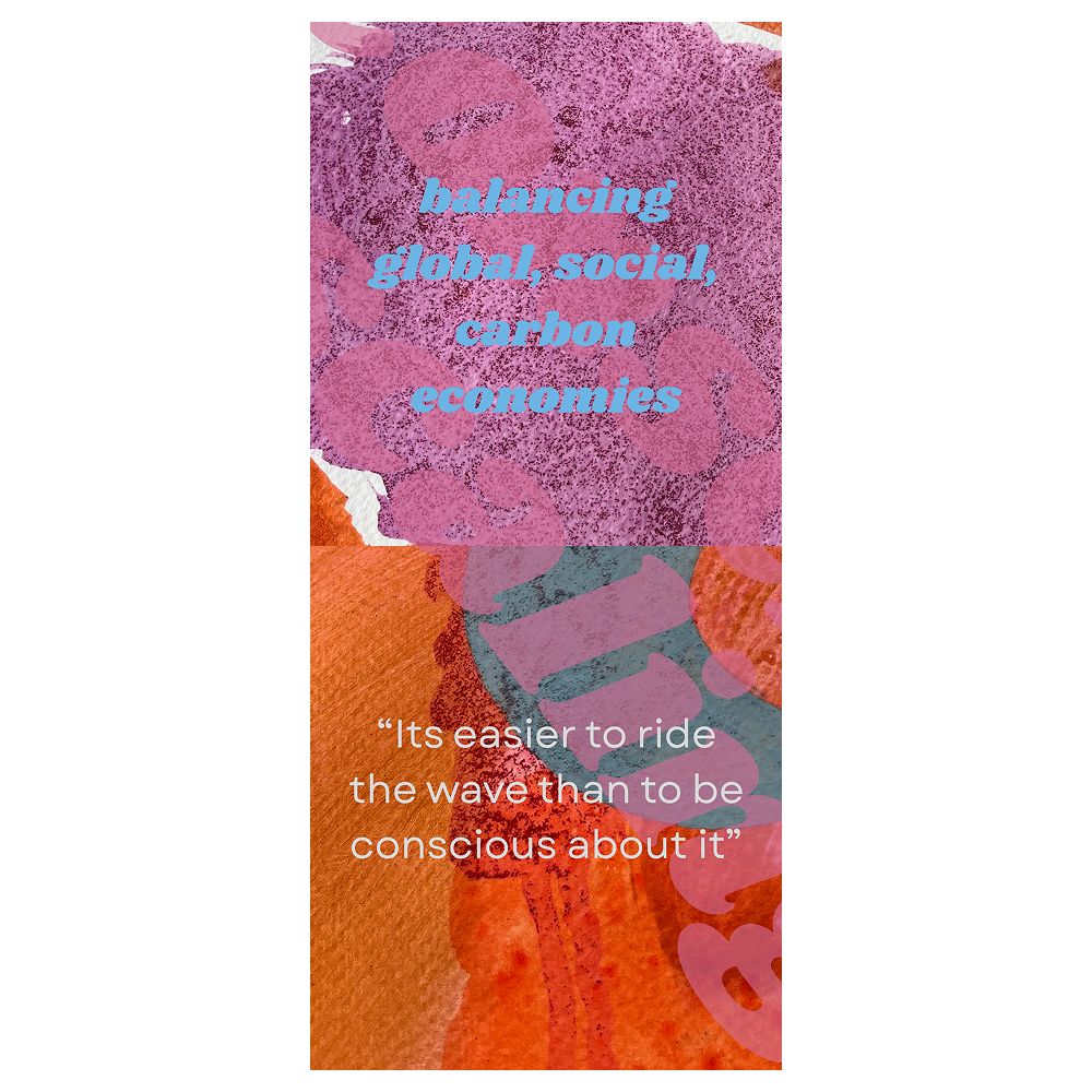 Mobile format design with extreme colour and texture combinations, in pinks, oranges and powder blue.